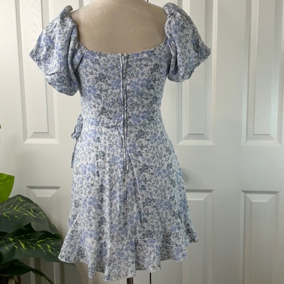 Trixxi - Floral Mini Dress Puff Sleeve Ruffle Hem - Picture 5 of 13